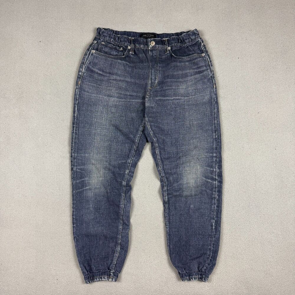 Rag & Bone Miramar Joggers Womens Medium Blue Jean Print Soft Sweatpants